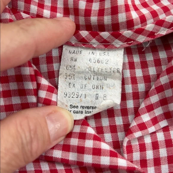 Girls Poodle Skirt Gingham Checked Shirt Set, Size 8, Vintage, Made in USA - Picture 5 of 10